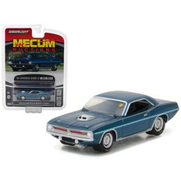 1970 Plymouth HEMI Cuda Jamaica Blue Mecum Auctions Collector Series 1 1/64 Diecast Model Car by Greenlight