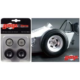 Vintage Dragster Wheels and Tires Set of 4 from \The Chizler V\ Vintage Dragster 1/18 Model by GMP