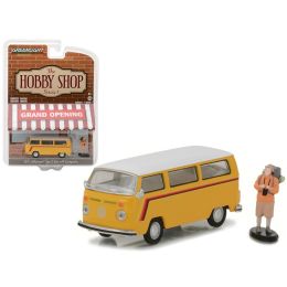 1975 Volkswagen Type 2 Bus Yellow with Backpacker \The Hobby Shop\ Series 1 1/64 Diecast Model Car by Greenlight