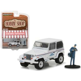 1991 Jeep Wrangler YJ USPS with USPS Mail Carrier \The Hobby Shop\ Series 1 1/64 Diecast Model Car by Greenlight