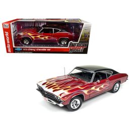1969 Chevrolet Chevelle SS 396 with Flames from \Hot Rod\ Magazine Limited Edition to 1002pc 1/18 Diecast Model Car by Autoworld