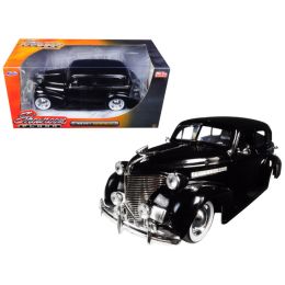 1939 Chevrolet Master Deluxe Black with baby Moon Wheels \Showroom Floor\ 1/24 Diecast Model Car by Jada