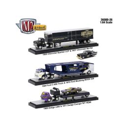 Auto Haulers Release 26, 3 Trucks Set 1/64 Diecast Models by M2 Machines