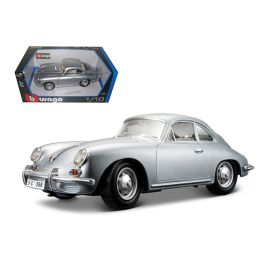 1961 Porsche 356B Coupe Silver 1/18 Diecast Car Model by Bburago