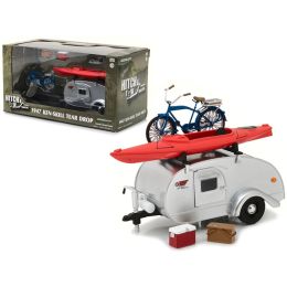 1947 Ken Skill Tear Drop Trailer with Accessories for 1/24 Scale Model Cars and Trucks 1/24 Diecast Model by Greenlight