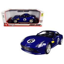 Ferrari California T Blue \Sunoco\ #6 70th Anniversary 1/18 Diecast Model Car by Bburago