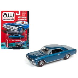 1967 Chevrolet Chevelle SS Marina Blue \Vintage Muscle\ 1/64 Diecast Model Car by Autoworld