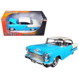 1955 Chevrolet Bel Air Hard Top Blue \Showroom Floor\ 1/24 Diecast Model Car by Jada