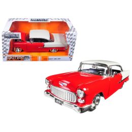 1955 Chevrolet Bel Air Red \Bigtime Muscle\ 1/24 Diecast Model Car by Jada