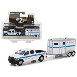2017 Dodge Ram 2500 and Horse Trailer Chicago Police Mounted Patrol Hitch & Tow Series 11 1/64 Diecast Car Model by Greenlight