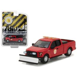 2016 Ford F-150 Pickup Truck Arlington Heights Illinois Public Works with Light Bar and Snow Plow Hobby Exclusive 1/64 Diecast Model Car by Greenlight
