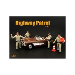 Highway Patrol Officers 4 Piece Figure Set For 1:18 Scale Models by American Diorama