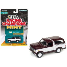 1980 Ford Bronco Maroon with White Limited to 1800pc Worldwide Hobby Exclusive 1/64 Diecast Model Car by Racing Champions