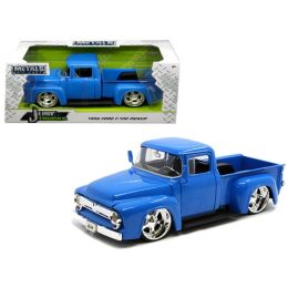 1956 Ford F-100 Pickup Truck Blue \Just Trucks\ 1/24 Diecast Model Car by Jada