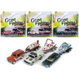 Gone Fishing 2017 Release 4B Set of 3 1/64 Diecast Model Cars by Johnny Lightning