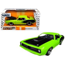 1973 Plymouth Barracuda Green \Big Time Muscle\ 1/24 Diecast Model Car by Jada