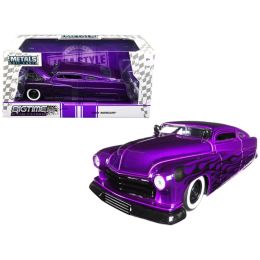 1951 Mercury Purple with Flames \Big Time Kustoms\ 1/24 Diecast Model Car by Jada