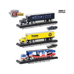 Auto Haulers Release 27, 3 Trucks Set 1/64 Diecast Models by M2 Machines