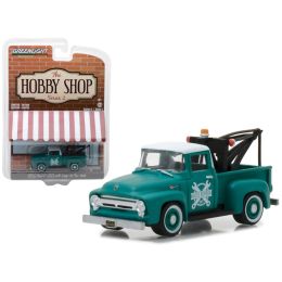 1956 Ford F-100 Green with Drop-in Tow Hook \The Hobby Shop\ Series 2 1/64 Diecast Model Car by  Greenlight