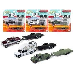 Truck and Trailer Series 1 Set of 3 Trucks Limited Edition 1/64 Diecast Model Cars by Johnny Lightning