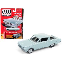 1964 Plymouth Barracuda Light Turquoise \Auto Worlds Premium\ Limited Edition to 1800 pieces Worldwide 1/64 Diecast Model Car by Autoworld