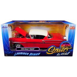 1958 Chevrolet Impala Red \Lowrider Series\ Street Low 1/24 Diecast Model Car by Jada