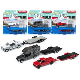 Truck and Trailer Series 1 Set of 3 Trucks, Release B Limited Edition 1/64 Diecast Model Cars by Johnny Lightning