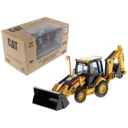 CAT Caterpillar 420E Center Pivot Backhoe Loader with Working Tools with Operator 1/50 Diecast Model by Diecast Masters