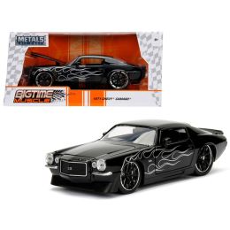 1971 Chevrolet Camaro SS Black with Flames 1/24 Diecast Model Car by Jada