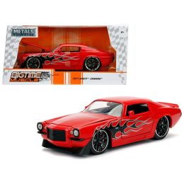 1971 Chevrolet Camaro SS Red with Flames 1/24 Diecast Model Car by Jada