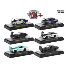 Auto Japan 6 Cars Set Nissan / Datsun IN DISPLAY CASES 1/64 Diecast Model Cars by M2 Machines