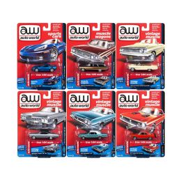 Autoworld Muscle Cars Premium 2018 Release 1 B Set of 6 Cars 1/64 Diecast Model Cars by Autoworld