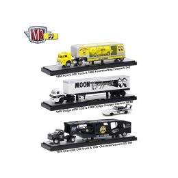 Auto Haulers Mooneyes Release, 3 Trucks Set 1/64 Diecast Models by M2 Machines