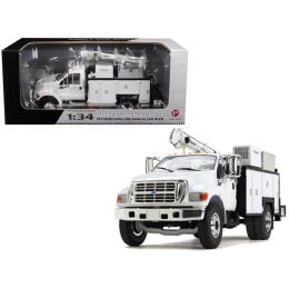 Ford F-650 with Maintainer Service Body White 1/34 Diecast Model Car by First Gear