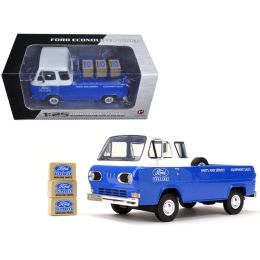 1960\s Ford Econoline Pickup Blue with Boxes Ford Tractor Parts & Service 1/25 Diecast Model Car by First Gear