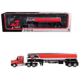 Freightliner Cascadia with 42\ 76 Fuel Tanker 1/64 Diecast Model by First Gear