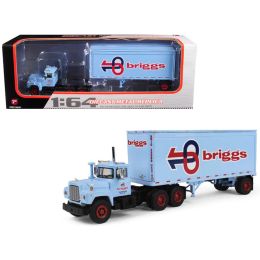 Mack R Model With 28\ Pop Trailer Briggs Transportation 1/64 Diecast Model by First Gear