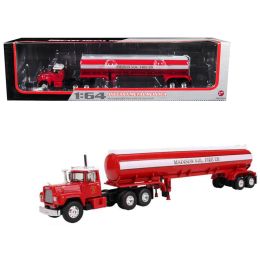 Mack R-Model with 42\ Water Tank Trailer Madison Fire Co. 1/64 Diecast Model by First Gear