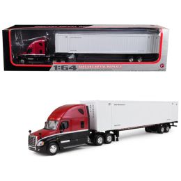 Freightliner Cascadia High-Roof Sleeper Tractor with 53\ Ribbed Side Intermodal Container and Chassis 1/64 Diecast Model by First Gear