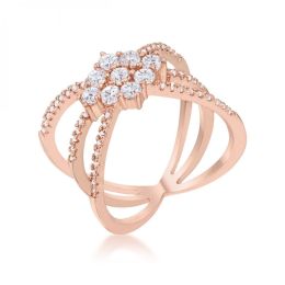 Mindy 0.8ct Cz Rose Gold Delicate Triple Wrap Ring (size: 07) R08463A-C01-07