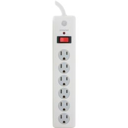 GE(R) 14092 6-Outlet Surge Protector (White, 10ft Cord)