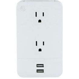 GE(R) 31706 2-Outlet Wall Tap with 2 USB Ports