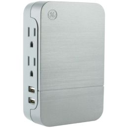 GE(R) 33642 2-Outlet Surge-Protector Wall Tap with 2 USB Ports