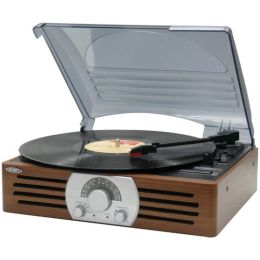JENSEN(R) JTA-222 3-Speed Stereo Turntable with AM/FM Stereo Radio