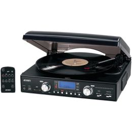 JENSEN(R) JTA-460 3-Speed Stereo Turntable with MP3 Encoding System