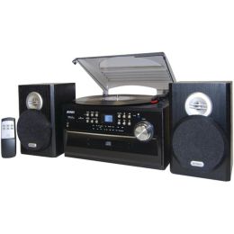 JENSEN(R) JTA-475 3-Speed Turntable with CD, Cassette & AM/FM Stereo Radio