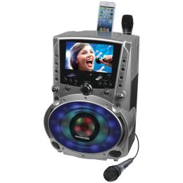 Karaoke USA(TM) GF758 DVD/CD+G/MP3+G Bluetooth(R) Karaoke System with 7 TFT Color Screen & LED Sync Lights