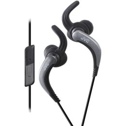 JVC(R) HAETR40B Extreme Fitness Earbuds with Microphone (Black)