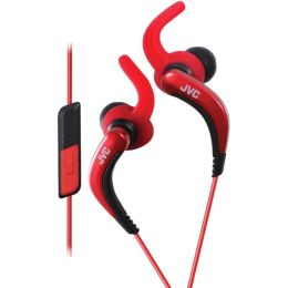 JVC(R) HAETR40R Extreme Fitness Earbuds with Microphone (Red)