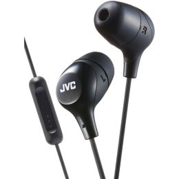 JVC(R) HAFX38MB Marshmallow(R) Inner-Ear Headphones with Microphone (Black)